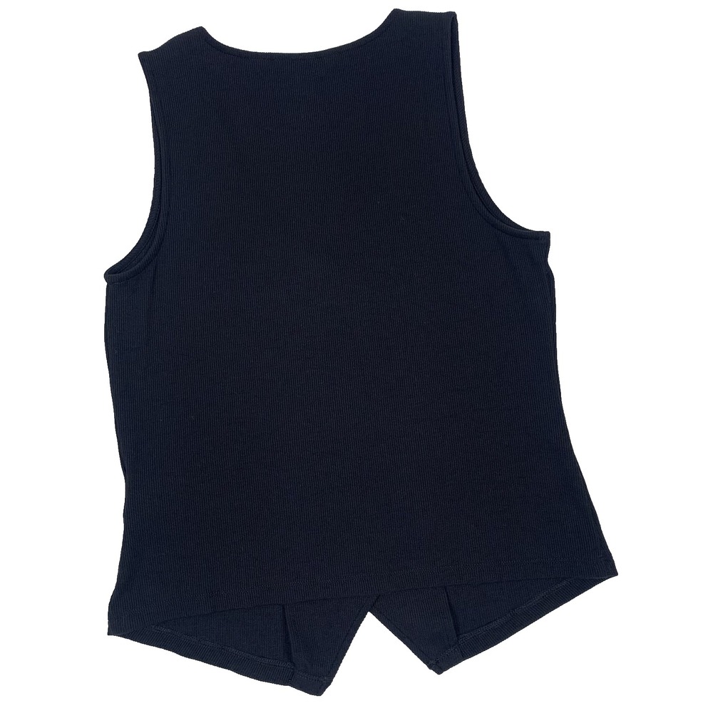 Lands’ End Sweater Vest Knit Women’s S Black Ribbed Button Down - Picture 3 of 11